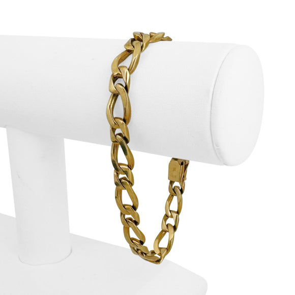 14k Yellow Gold 27.6g Solid Vintage 8mm Men's Curb Link Bracelet 8.25