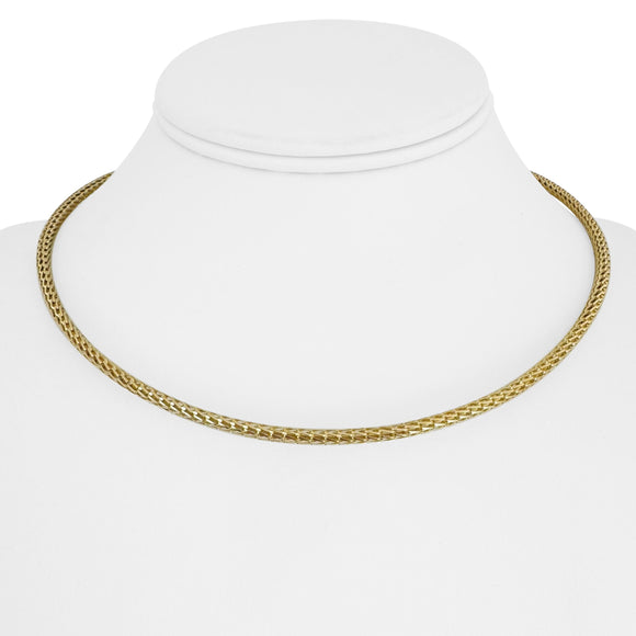 14k Yellow Gold 11.6g Ladies 3mm Mesh Tubular Link Necklace 16