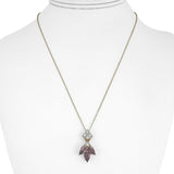 14k Yellow Gold Purple Sapphire and Diamond Ladies Pendant Necklace 18"