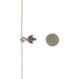 14k Yellow Gold Purple Sapphire and Diamond Ladies Pendant Necklace 18"