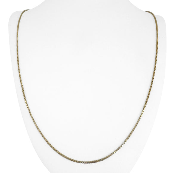 18k Yellow Gold 5.3g Long Milor 1.5mm Box Link Chain Necklace Italy 30