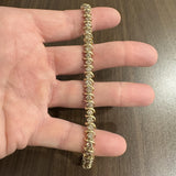 14k Yellow Gold and 3cttw Diamond Vintage S Link Tennis Bracelet 7.25"