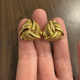 Chimento 18k Yellow Gold 9.7g Hollow Light Vintage Stud Earrings Italy