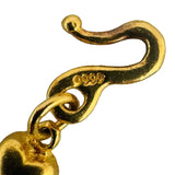 24k Pure Yellow Gold 10g Solid Ladies 5mm Fancy Heart Link Bracelet 6.75"