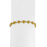 24k Pure Yellow Gold 10g Solid Ladies 5mm Fancy Heart Link Bracelet 6.75"