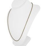 18k Yellow Gold 13g Solid Vintage 2.5mm Twisted Rope Chain Necklace Italy 23.5"