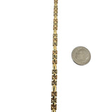 18k Yellow White and Rose Gold 11.6g Ladies Fancy Link Bracelet Italy 7.25"