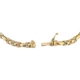 18k Yellow White and Rose Gold 11.6g Ladies Fancy Link Bracelet Italy 7.25"