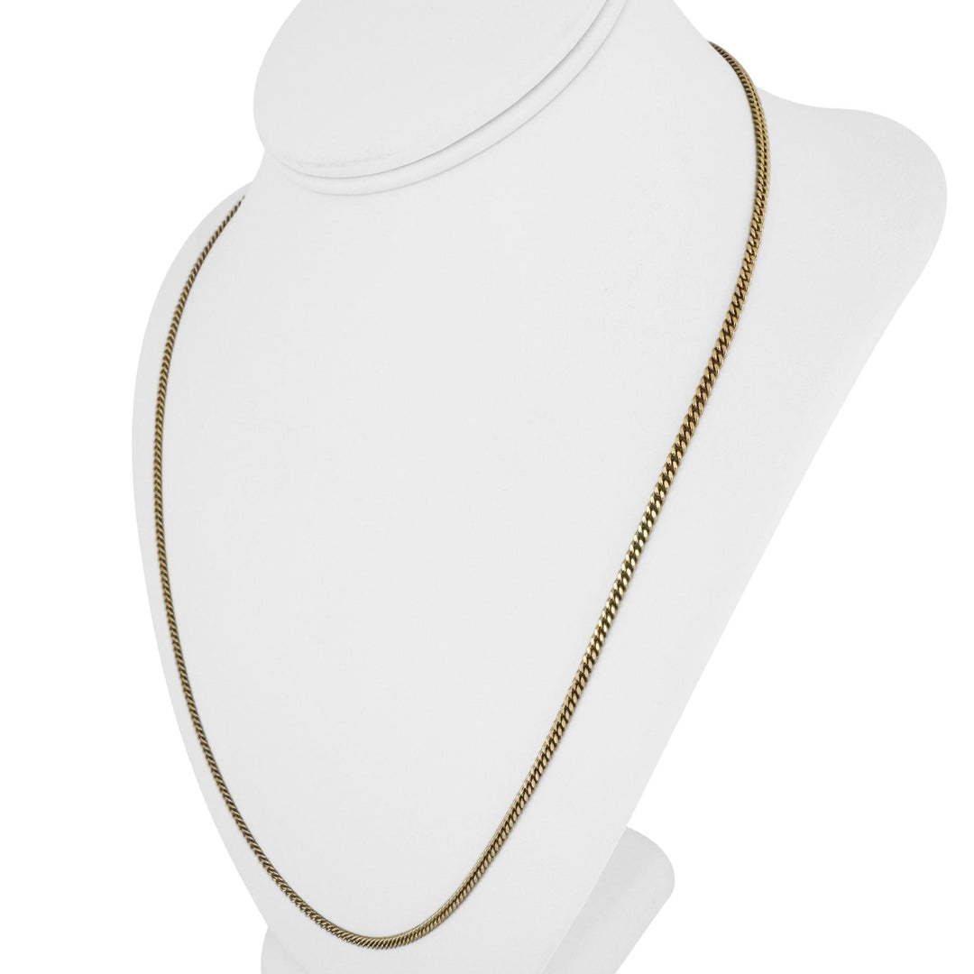 18k Yellow Gold 14g Solid Vintage UnoAErre Curb Link Chain Necklace Italy 23"