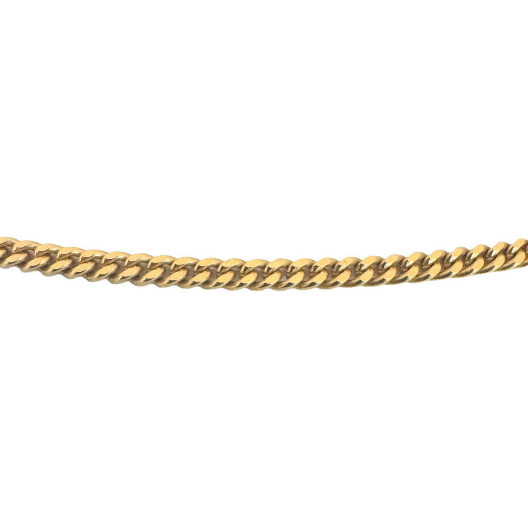 18k Yellow Gold 14g Solid Vintage UnoAErre Curb Link Chain Necklace Italy 23"