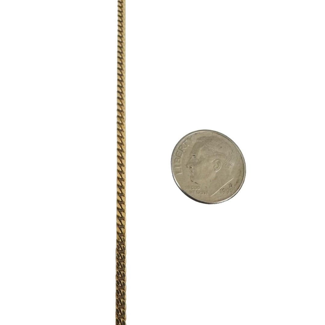 18k Yellow Gold 14g Solid Vintage UnoAErre Curb Link Chain Necklace Italy 23"