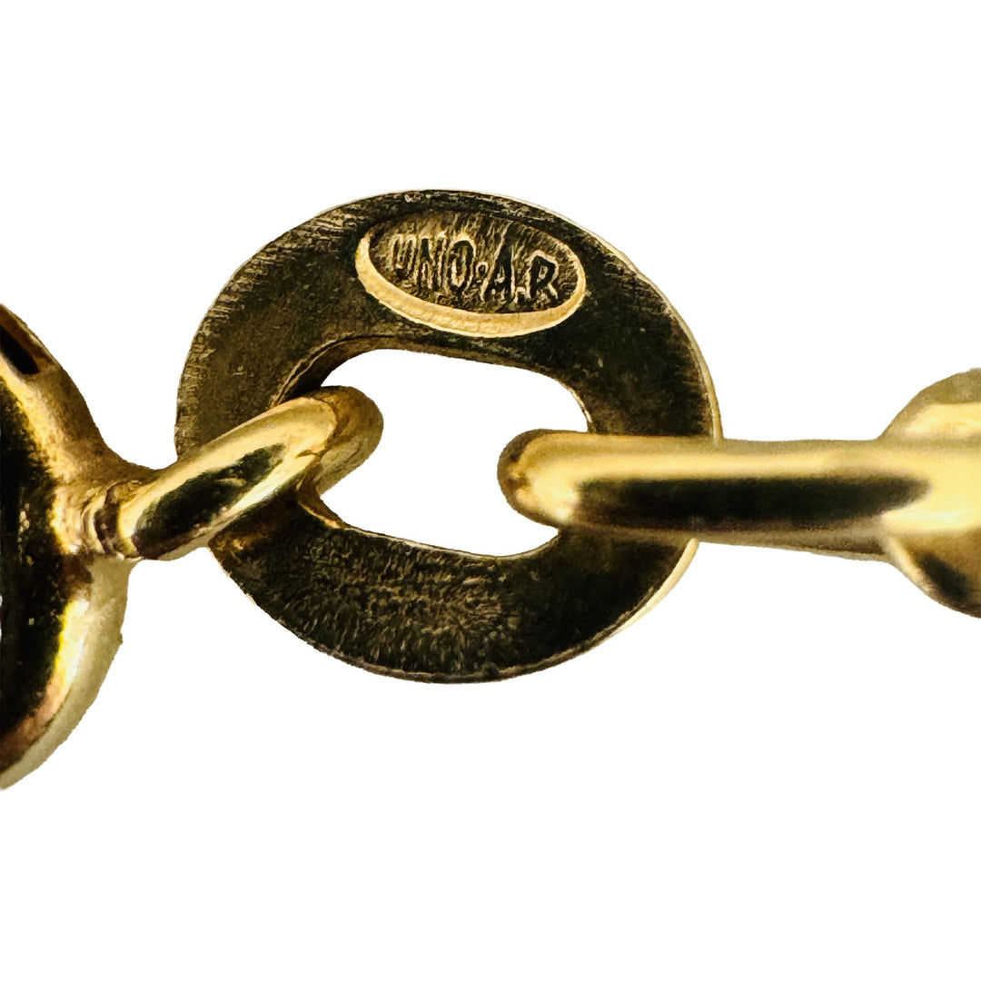 18k Yellow Gold 14g Solid Vintage UnoAErre Curb Link Chain Necklace Italy 23"