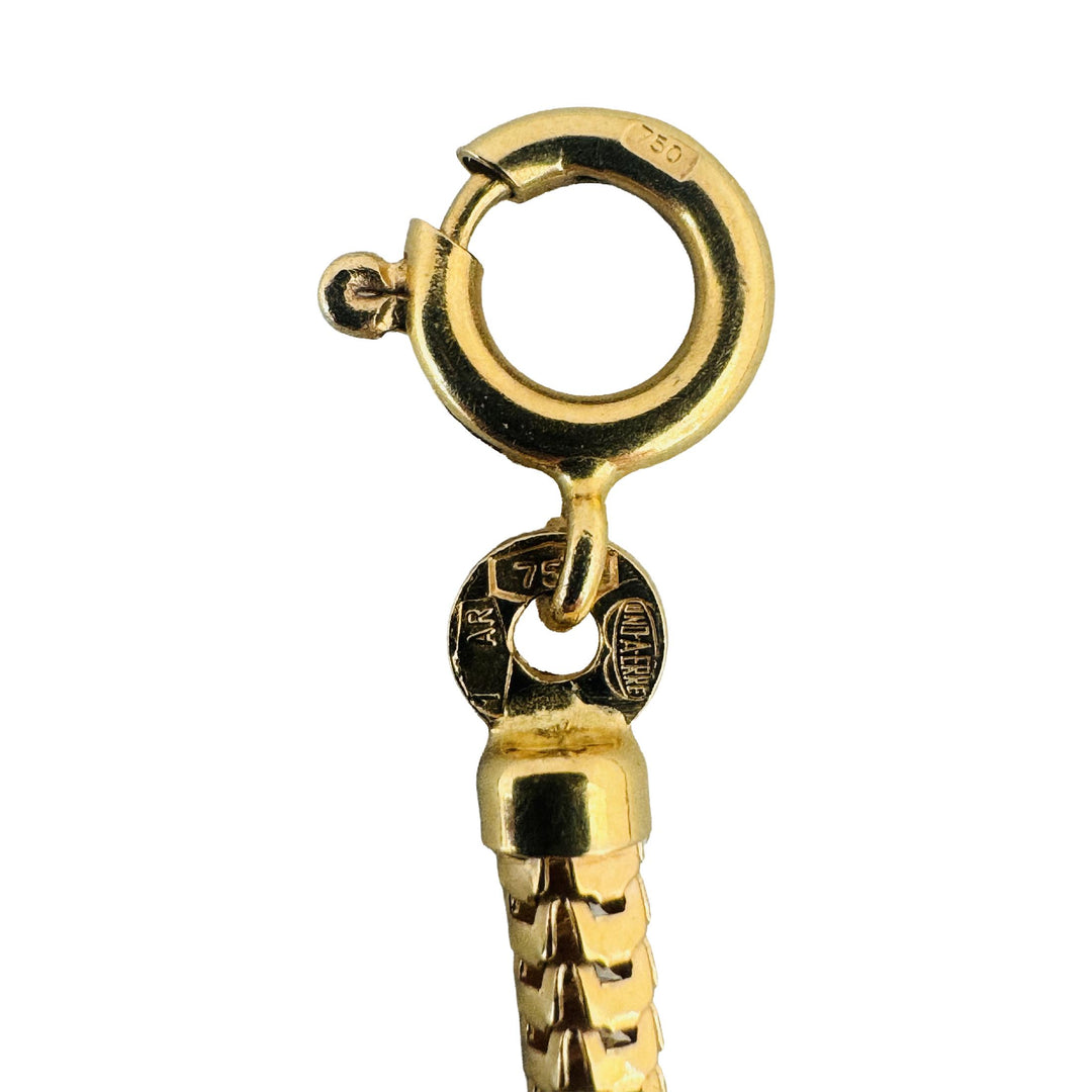 18k Yellow Gold 11.3g UnoAErre Squared 2.2mm Snake Link Necklace Italy 24"
