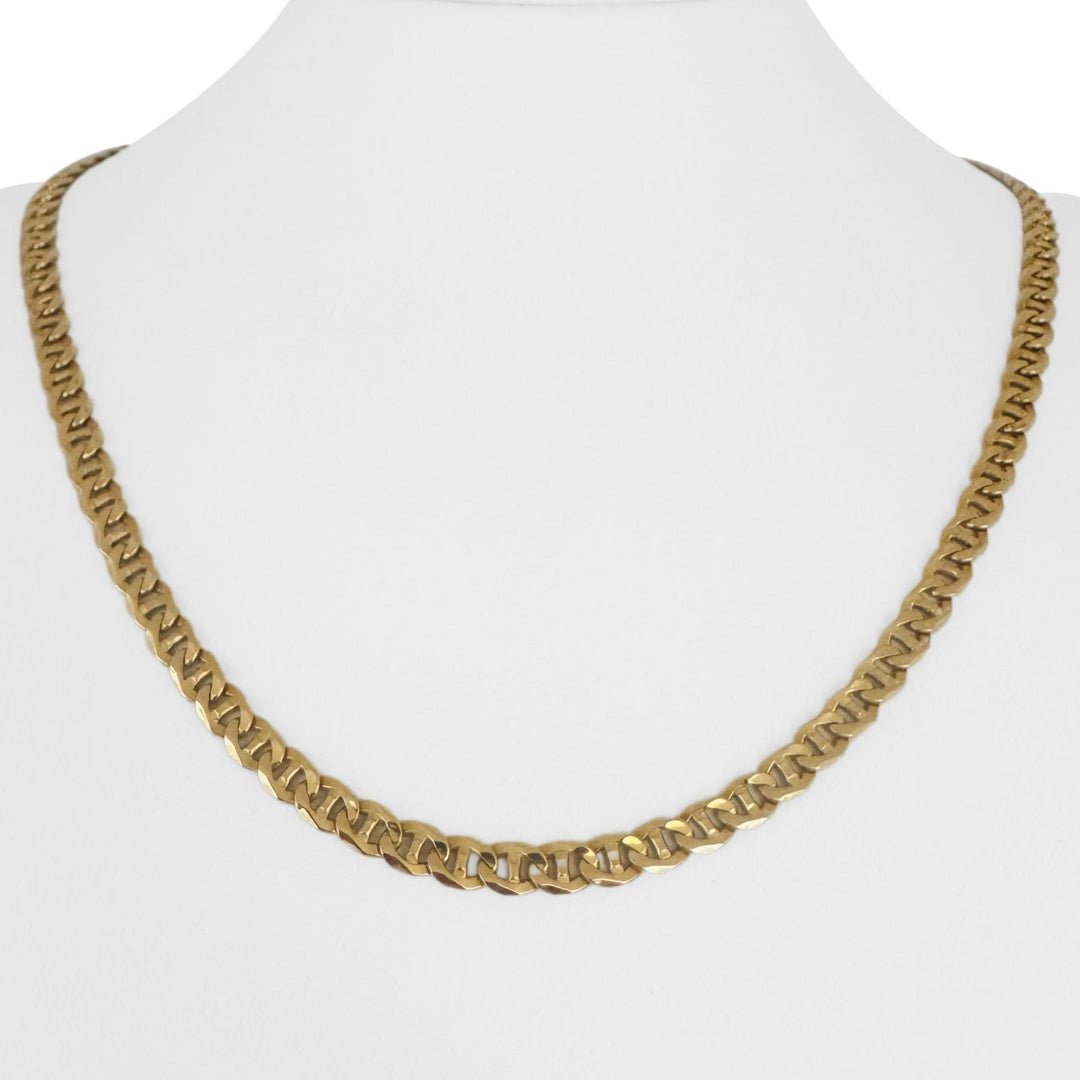 14k Yellow Gold 23.4g Solid 5mm Mariner Link Chain Necklace Italy 21"