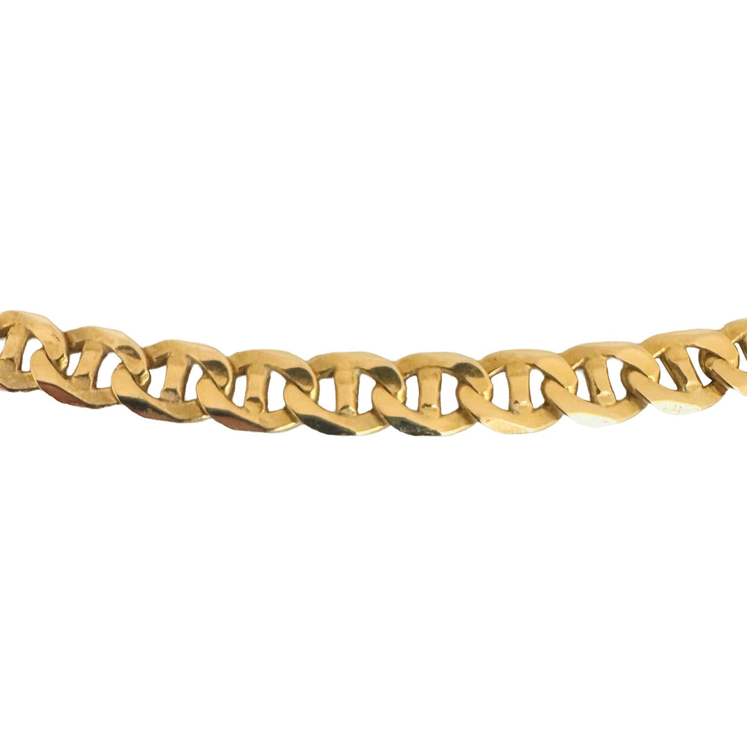 14k Yellow Gold 23.4g Solid 5mm Mariner Link Chain Necklace Italy 21"