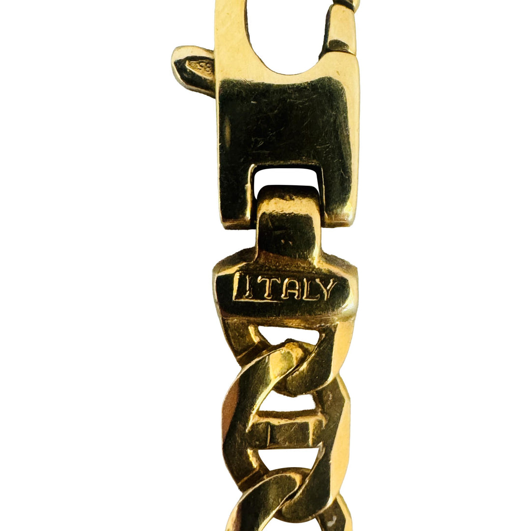 14k Yellow Gold 23.4g Solid 5mm Mariner Link Chain Necklace Italy 21"