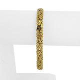 14k Yellow Gold 14.7g Thick Byzantine Link Cabochon Onyx Bracelet  7.75"