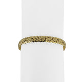 14k Yellow Gold 14.7g Thick Byzantine Link Cabochon Onyx Bracelet  7.75"