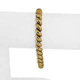14k Yellow Gold 15.4g Ladies Polished 7mm San Marco Link Bracelet Italy 7"