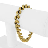 14k Yellow Gold 18.5g Ladies Polished 8mm San Marco Link Bracelet Italy 7"