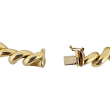 14k Yellow Gold 18.5g Ladies Polished 8mm San Marco Link Bracelet Italy 7"