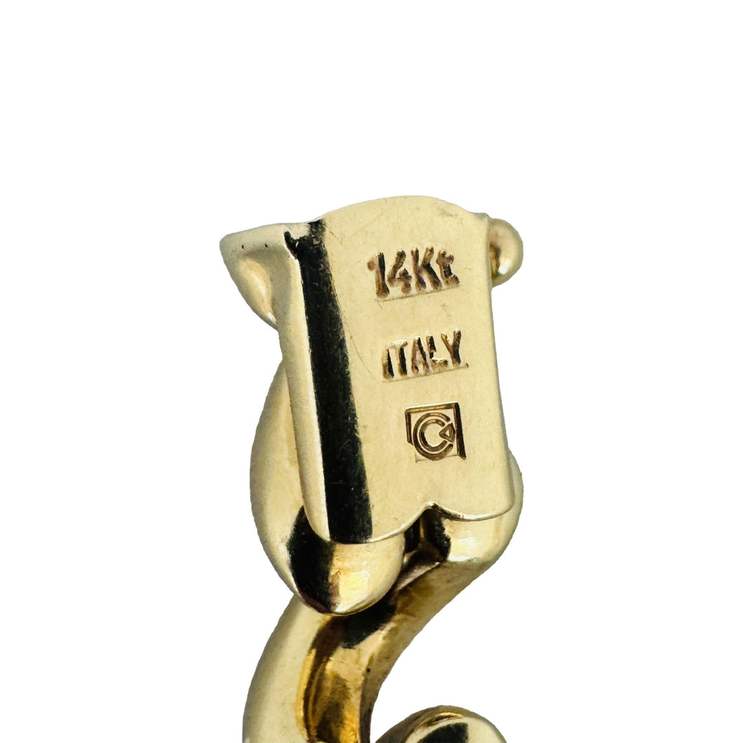 14k Yellow Gold 18.5g Ladies Polished 8mm San Marco Link Bracelet Italy 7"