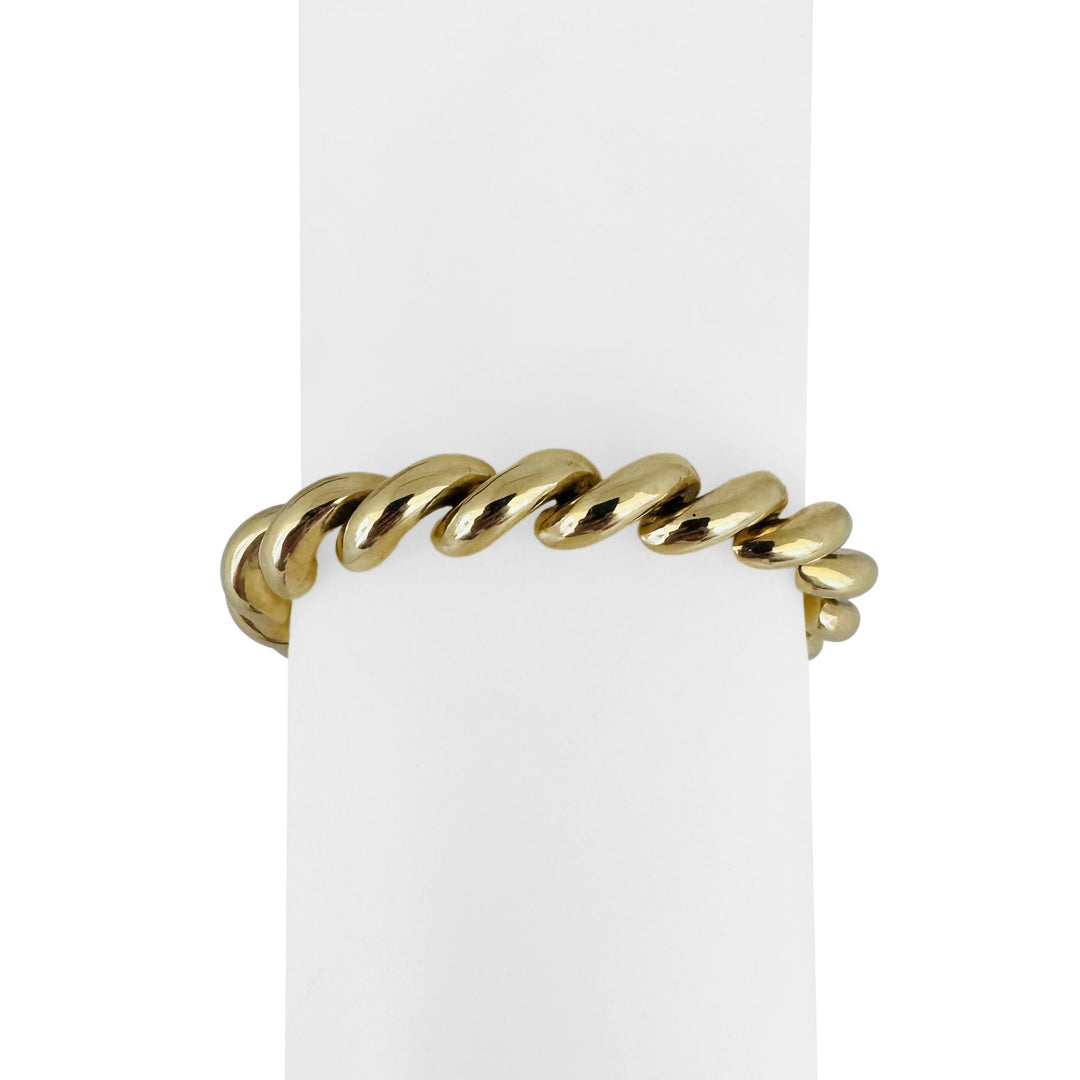 14k Yellow Gold 18.5g Ladies Polished 8mm San Marco Link Bracelet Italy 7"
