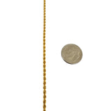 21k Yellow Gold 5.5g Hollow Light 2.2mm Rope Chain Necklace 24"