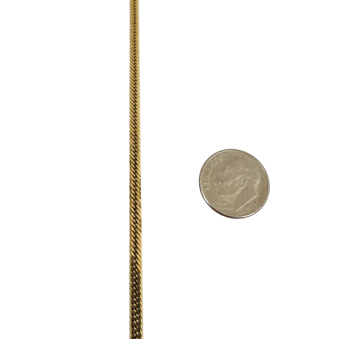 18k Yellow Gold 14.5g Solid Vintage 3mm Tight Curb Link Chain Necklace 24"