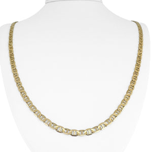 14k Yellow Gold 15.7g Solid Flat 4.5mm Mariner Link Chain Necklace Italy 25"