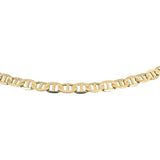 14k Yellow Gold 15.7g Solid Flat 4.5mm Mariner Link Chain Necklace Italy 25"