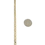 14k Yellow Gold 15.7g Solid Flat 4.5mm Mariner Link Chain Necklace Italy 25"