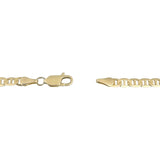 14k Yellow Gold 15.7g Solid Flat 4.5mm Mariner Link Chain Necklace Italy 25"