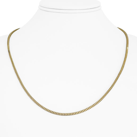14k Yellow Gold 7.6g Polished Squared 2mm Box Link Chain Necklace 20