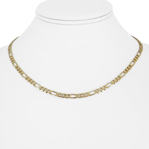 14k Yellow Gold 10.2g Solid 4mm Figaro Link Chain Necklace Italy 17"
