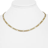 14k Yellow Gold 10.2g Solid 4mm Figaro Link Chain Necklace Italy 17"