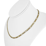 14k Yellow Gold 10.2g Solid 4mm Figaro Link Chain Necklace Italy 17"