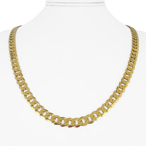 10k Yellow Gold 35.9g Solid Heavy 7.5mm Curb Link Chain Necklace Italy 22"