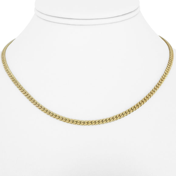 10k Yellow Gold 10.6g Solid Ladies 3mm Cuban Link Chain Necklace 16