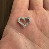 14k White Gold and 0.10cttw Diamond Heart Slide Pendant