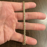 10k Yellow Gold and 2.5cttw Diamond Vintage S Link Tennis Bracelet 7.25"