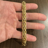 14k Yellow Gold 24g Heavy Thick 11mm Byzantine Link Bracelet Italy 7.25"