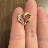 14k Yellow Gold and 0.50cttw Diamond Vintage Heart Slide Pendant 0.75"