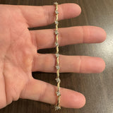 14k Yellow Gold and 1.5cttw Diamond Fancy Floral  Link Bracelet 7"
