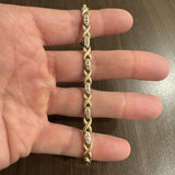 14k Yellow Gold 15.5g Solid 1.25cttw Diamond Vintage X Link Bracelet 7.25"
