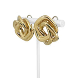 14k Yellow Gold 16.7g Heavy Polished Interlocking Square Earrings Italy 1.1"
