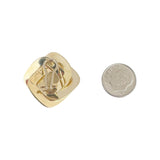 14k Yellow Gold 16.7g Heavy Polished Interlocking Square Earrings Italy 1.1"