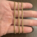 18k Yellow Gold 14.5g Solid Vintage 3mm Tight Curb Link Chain Necklace 24"