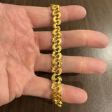 24k Pure Yellow Gold 25.5g Solid Heavy 10mm Fancy Link Bracelet 6.5"