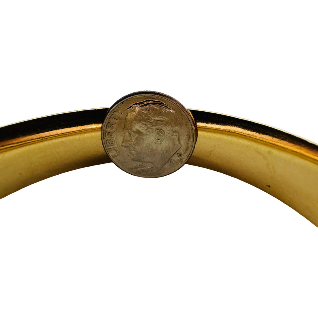 14k Yellow Gold 21.2g Vintage Wide 13mm Etched Bangle Bracelet 7.75"